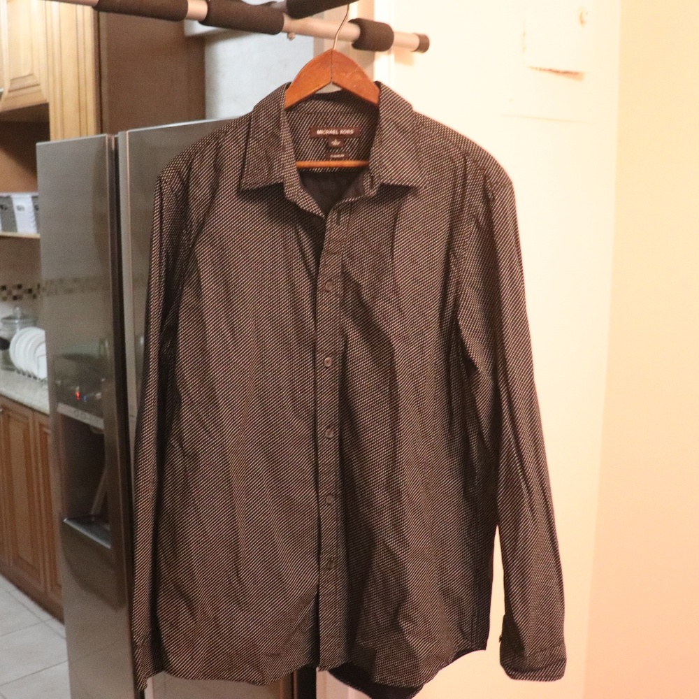 Michael Kors Black Regular Fit Mini-Dot Shirt